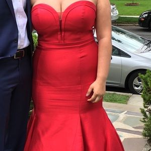 Red Mermaid Prom Dress